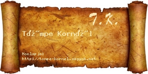 Tömpe Kornél névjegykártya