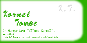 kornel tompe business card